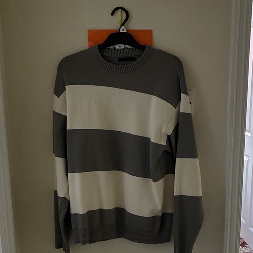 Zara mens grey cream - grey/cream, striped