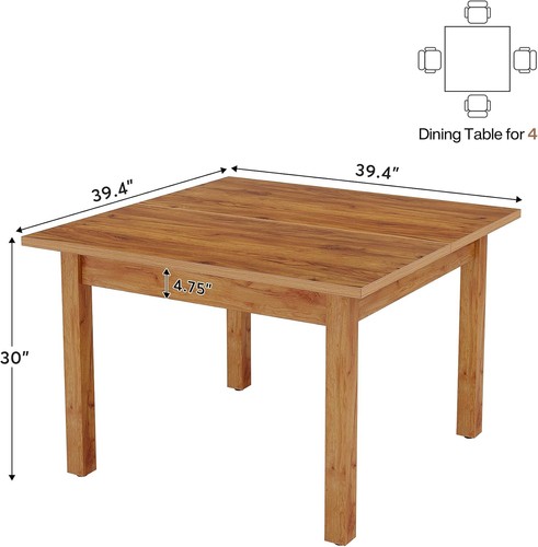 Wood dining table square - wood,