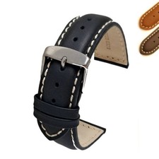 Genuine Calf Leather Watch Strap Padded and Stitched with Buckle Uhrenarmband