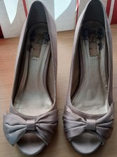 BHS Ladies Beige Fabric Heeled