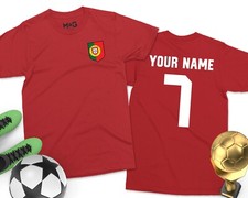 Portugal Custom Football T-shirt Personalised Footballer Gift Ronaldo Adult Kids