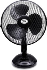 Prem-I-Air 12" Oscillating Desktop Fan Black with 3 Speed Setting Adjustable