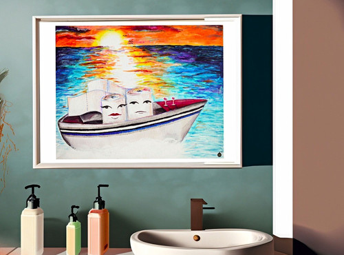 Funny meme boat toilet sunset - boat,