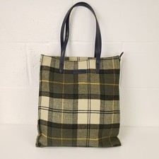 Barbour Tartan Tote Bag Green