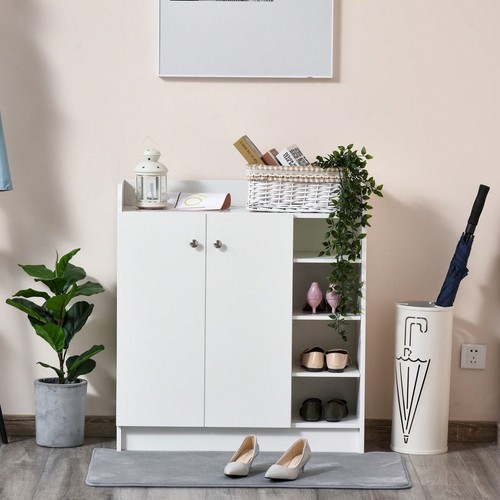 White hallway shoe cabinet - white,