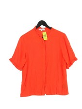 Second Female Women's Shirt S Orange 100% Viscose Short Sleeve Round Neck Basic