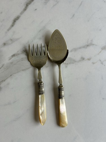 Spoon fork set silver tone - fork,