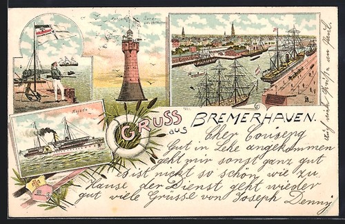 Lithograph bremerhaven sand - lithograph, bremerhaven,