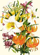 Mixed Lilies counted cross