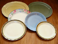 6 x VINTAGE SERVING PLATTERS BULK CROCKERY/WEDDING/CATERING   * BLUES + GREENS *
