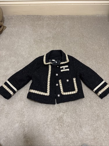 Girls black tweed jacket with - tweed,