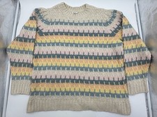 TU Pastel Chunky Knit Jumper Size XL Cream Blue Pink Yellow