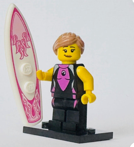 Lego minifigure surfer - minifigure, girl