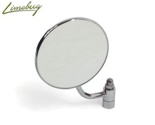 Classic 1952-67 Beetle OE Wing Round Mirror w/ Curved Arm Chrome Left VW