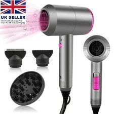 HappyGoo Hair Dryer Professional Ionic Hairdryer with 2 Speed 3 Heat Gray 