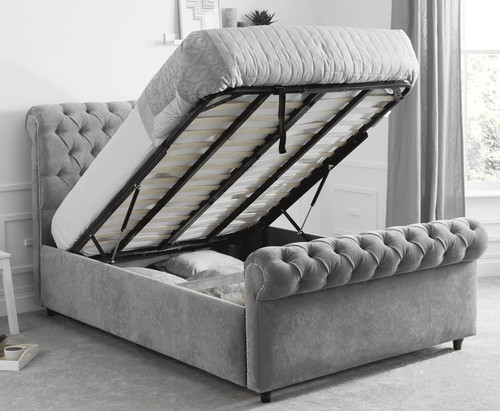 Chesterfield sleigh bed frame - bed,