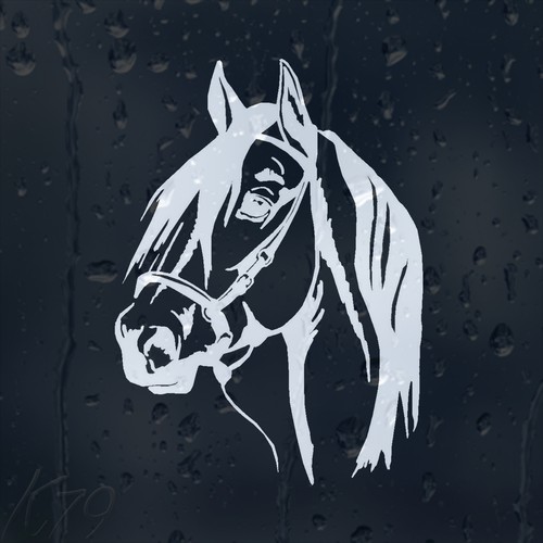 Horse car decal - car,