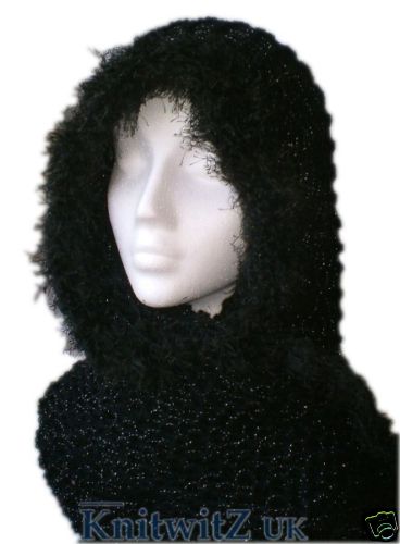 Knitwitz raven spirit hood - raven,