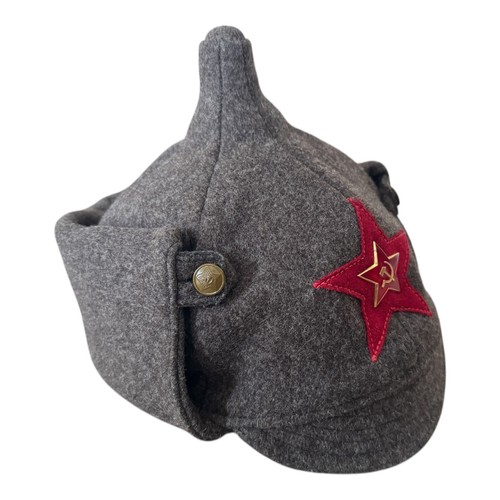 Russian red army uniform hat - red,