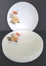 Vintage Retro Pyrex Autumn Glory Dinner Plates 25cm Diameter Set of 6