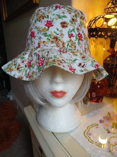 Cotton floral sun hat georgia - cotton,