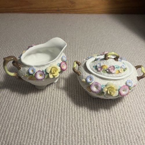 Coalport floral creamer and - floral,