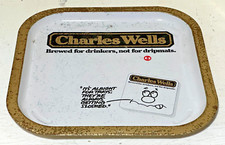 CHARLES WELLS BREWERY METAL PUB TRAY - HOME BAR DRINKS CARRY BEER ALE BITTER