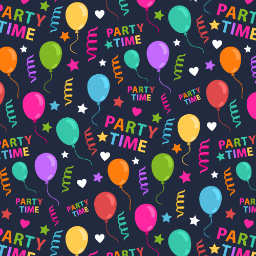Party balloons jersey fabric - party,