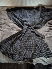 Campervan Motorhome Divider Curtains Fully Lined Black And White With Tie Backs.