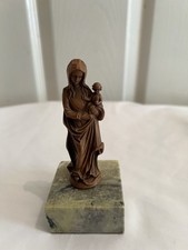 Vintage Lady Madonna statue Mary and Child With Base 