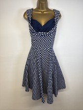 Lindy Bop Dress Blue White
