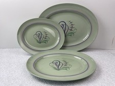Spode Moondrop Flemish Green 3 x Platters Superb Condition Look Unused Condition