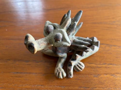 Small handmade pottery dragon - small,