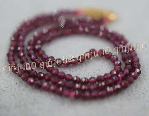 Natural 4mm dark red garnet - natural, 3/4mm