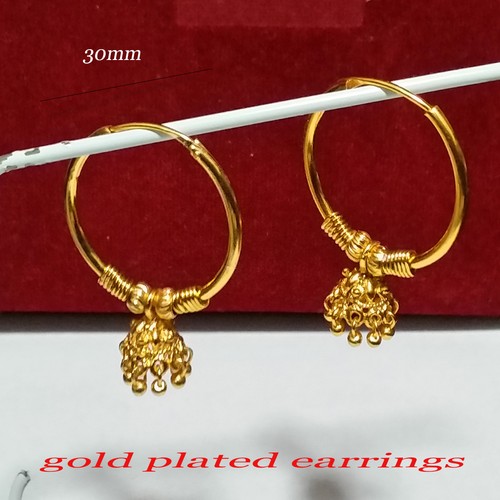 Gold plated earrings - gold,