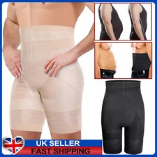 MENS COMPRESSION HIGH WAIST BOXER SHORTS TUMMY BODY SHAPER GIRDLE SLIMMER PANTS