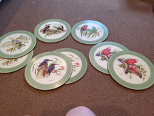 8 PIMPERNEL  10" ROUND ACRYLIC CORK BACKED TABLE MATS OF AUSTRALIAN BIRDS
