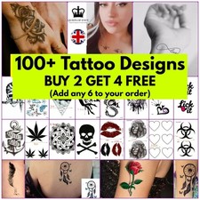 Temporary Tattoos Mens Womens Kids Fake Party Sticker Transfer Waterproof Tattoo