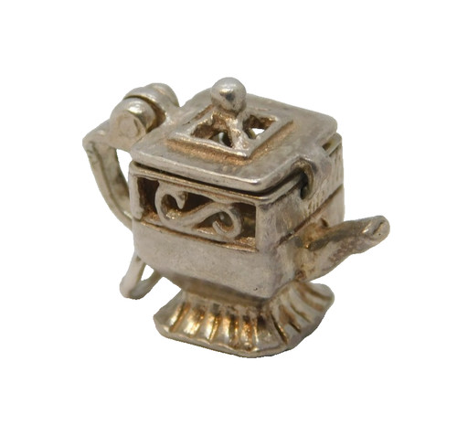 Sterling silver opening teapot - silver,