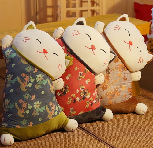 Plush oriental cat cushion - plush,