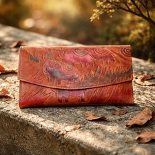 VINTAGE RED WALLET PURSE REAL
