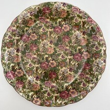 Vintage Crown Ducal AGR & Co  Ivory Chintz Flowers and Birds  9 inch Plate   K12