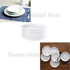 Dinnerware Plate Bowl White Dinner Service Crockery Set 8 16 24 Pc Made n France