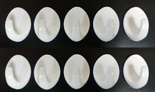 Self adhesive oval hooks white - oval,
