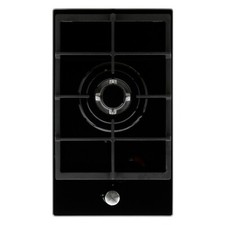 Cookology GGH301BK 30cm Gas on Glass Hob, Wok Burner with Cast Iron Pan Supports