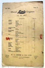 LISTER Diesel Engines Owners Handbook 3-1 5-1 10-2 BK 103