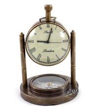 Antique Brass Desk Clock