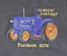 VINTAGE TRACTOR FORDSON E27N, EMBROIDERED HOODIE, UNISEX, ADULT