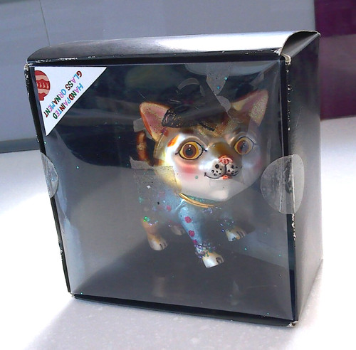 Vintage sparkly cat christmas - cat,
