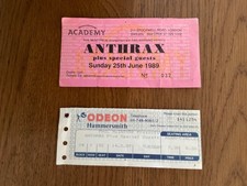 1989 ANTHRAX CONCERT TICKETS X